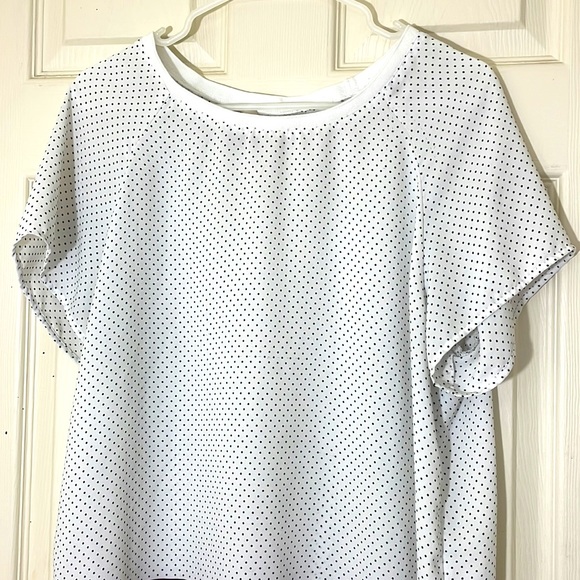 Loft Relaxed Fit White Polka Dots Tops Size Large - Picture 3 of 9